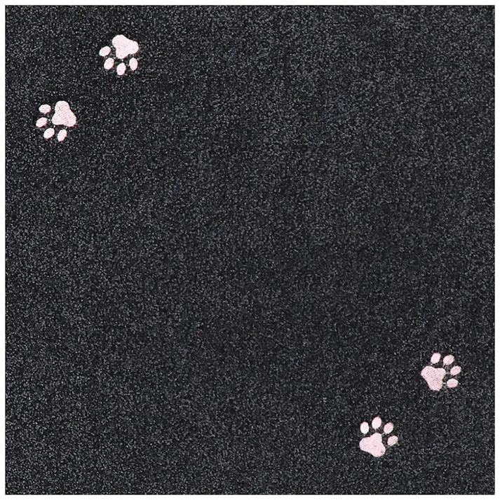 【4枚入】 50×50cm ペット おすすめ ラグタス タイルラグ てくてく肉球 すべり止め 付き 洗える タイルカーペット 50cm角 正方形 子犬 子猫 老犬 シニア (ブラック)
