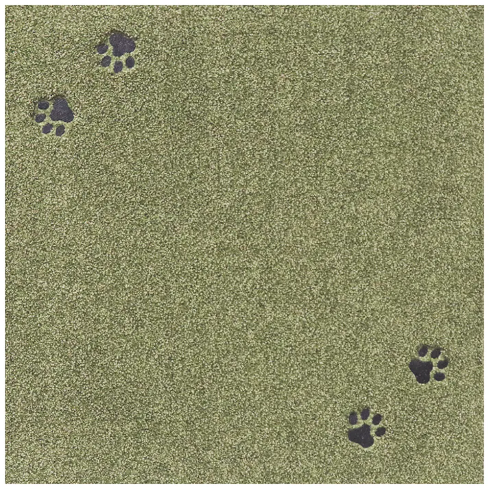 【4枚入】 50×50cm ペット おすすめ ラグタス タイルラグ てくてく肉球 すべり止め 付き 洗える タイルカーペット 50cm角 正方形 子犬 子猫 老犬 シニア (グリーン)