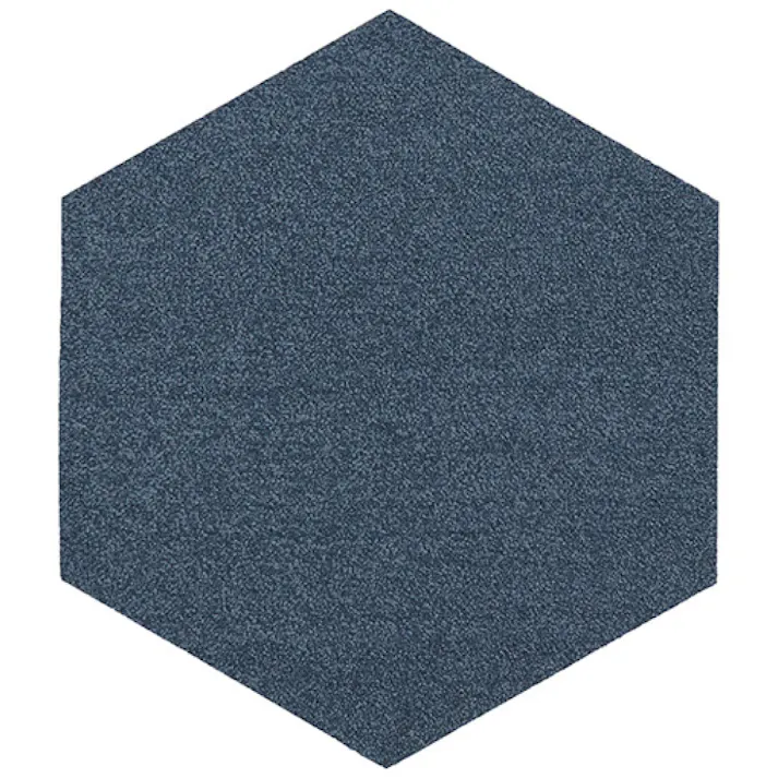 【4枚入】 50×43cm ペット おすすめ ラグタス タイルラグ ヘキサゴン すべり止め 付き 洗える タイルカーペット 六角形 子犬 子猫 老犬 シニア (ネイビー)