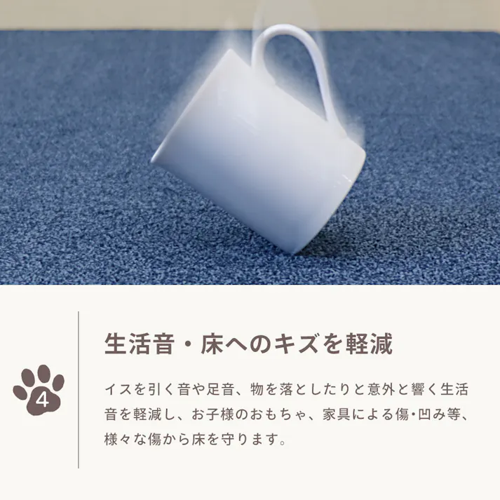 【4枚入】 50×43cm ペット おすすめ ラグタス タイルラグ ヘキサゴン すべり止め 付き 洗える タイルカーペット 六角形 子犬 子猫 老犬 シニア (ベージュ)