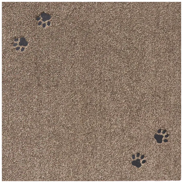 【4枚入】 50×50cm ペット おすすめ ラグタス タイルラグ てくてく肉球 すべり止め 付き 洗える タイルカーペット 50cm角 正方形 子犬 子猫 老犬 シニア (ブラウン)
