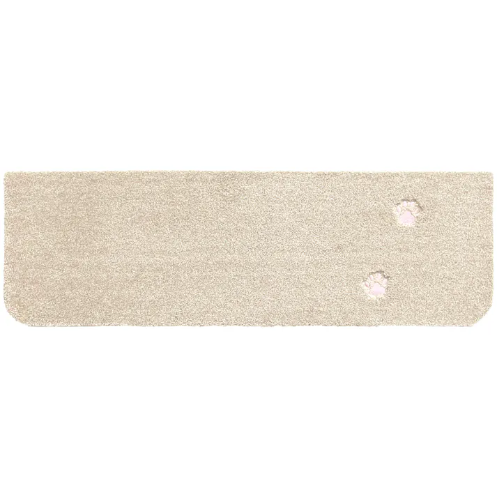 【4枚入】 70×22cm ペット おすすめ ラグタス 階段マット てくてく肉球 すべり止め 付き 洗える 子犬 子猫 老犬 シニア (ベージュ)肉球刺繍あり
