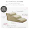 大人かわいい フリル付きベロアペットステップ 3段【Chammy -チャミー-】/色:ベージュ ドッグステップ ペットステップ 小型犬 ステップ 老犬 階段 北欧 ペット用品 犬 ソファ 昇り降り フリル付き/お客様組立て【送料込み】