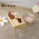 キッズデスク&チェアセット【オルトゥス-Ortus-】/色:くすみピンク キッズデスクセット デスクセット タブレットスタンド付 リビング コンパクト 勉強机 お絵描き机 ローチェア ローデスク 子供用椅子 子供部屋 こども 木 ギフト 天然木/お客様組立て【送料込み】