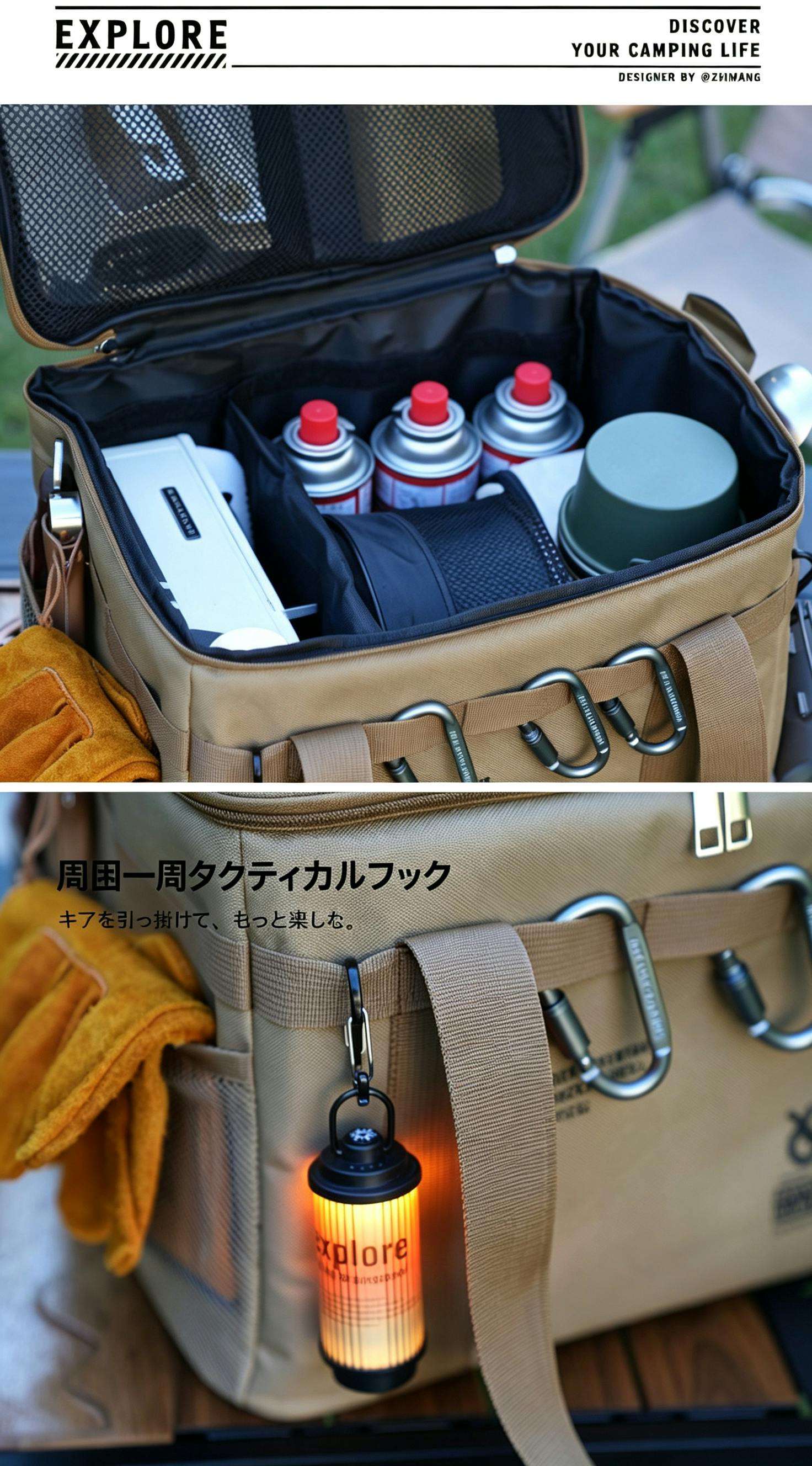 キャンプ収納バッグ タクティカルバッグ アウトドア調理器具収納ケース