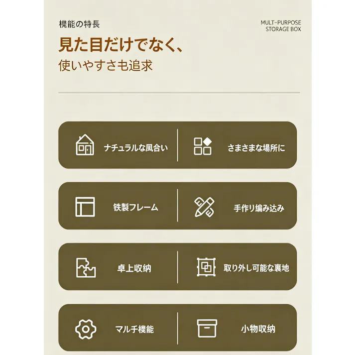 手編み収納バスケット 卓上収納ケース 藤風収納ボックス 雑物収納 小物入れ リネン裏地付き