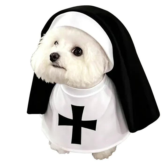 ペット服 犬用修道女 コスプレ ハロウィン シスター服 コスチューム 猫 犬 ペットウェア なりきり変身 面白い