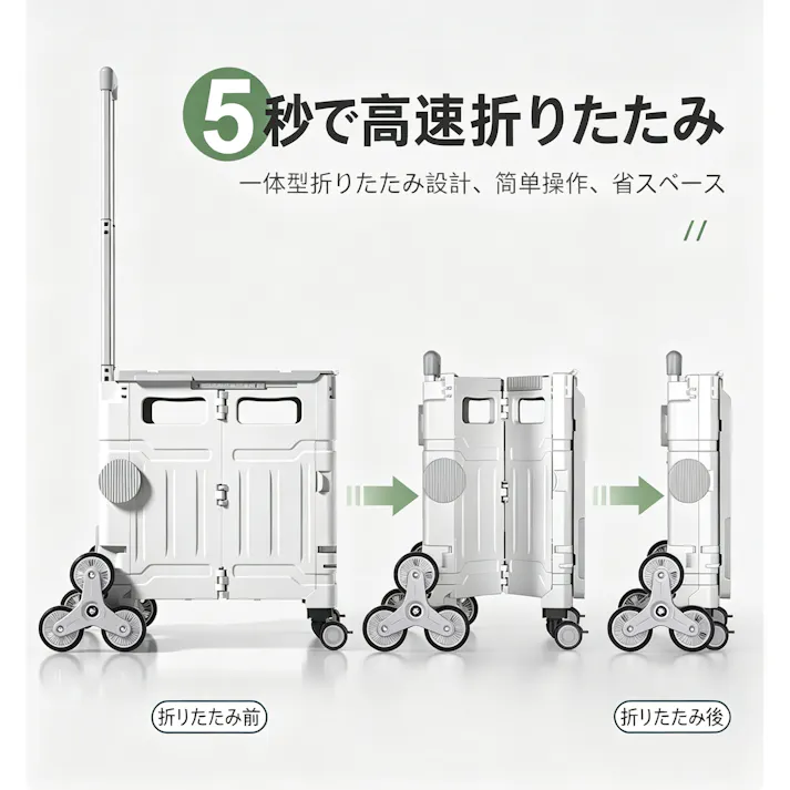 折りたたみショッピングカート 階段昇降キャリー アウトドアワゴン 買い物カート 収納キャリーボックス