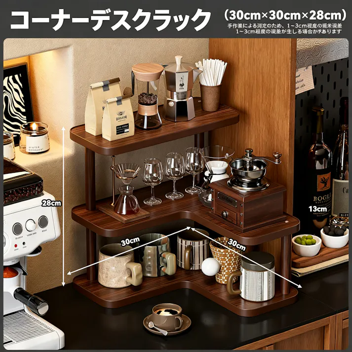 卓上コーナーラック 机上収納棚 多段収納 コーナー活用 小物収納 本棚 デスクオーガナイザー