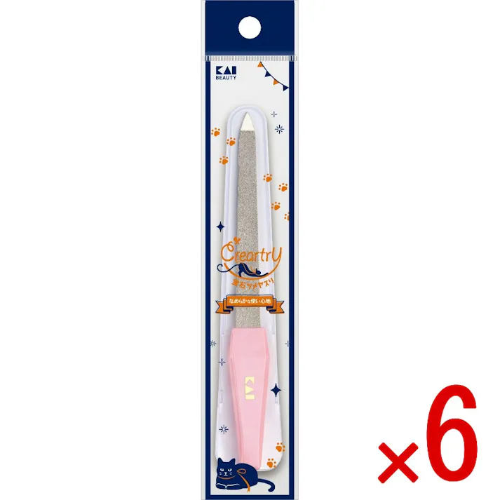 【6点まとめ買い】HC4005 クレアートリー 宝石ツメヤスリ × 6点 貝印 ダイヤモンド加工技術により生まれた人造サファイヤツメヤスリ 【送料込み】