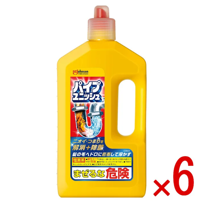 【6点まとめ買い】パイプユニッシュ800G × 6点 ジョンソン 進化したジェルのパワーを体感! へばりついた髪の毛ヘドロを粘り強く溶かすから、つまりもニオイも解消!粘度800mPa・sパイプの材質・浄化槽への影響はありません 【送料込み】