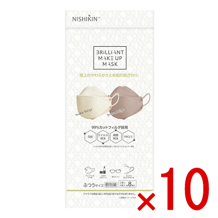 【10点まとめ買い】MAKEUPMASK8枚2色×4枚3D立体型02 × 10点 錦尚金 チークの代わりにうるツヤマスクで顔をセットアップ! 【送料込み】