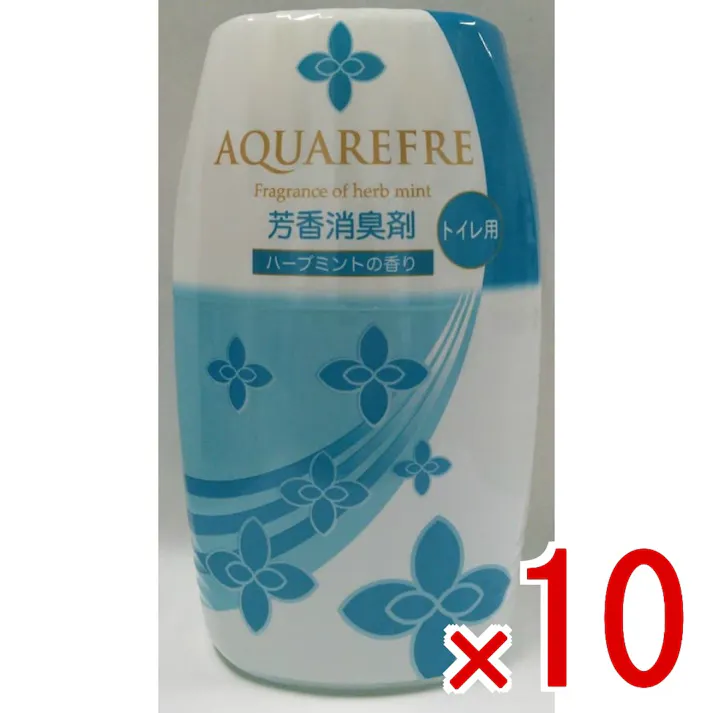 【10点まとめ買い】アクアリフレトイレ用芳香消臭剤ハーブミント × 10点 ライオンケミカル 日本製の芳香消臭剤。 消臭効率を考えたコの字型ろ紙を使用し、気になるニオイをしっかり消臭。エコを考えたネジ切り省資源キャップ採用。ハーブミントの香りがひろがります。 【送料込み】