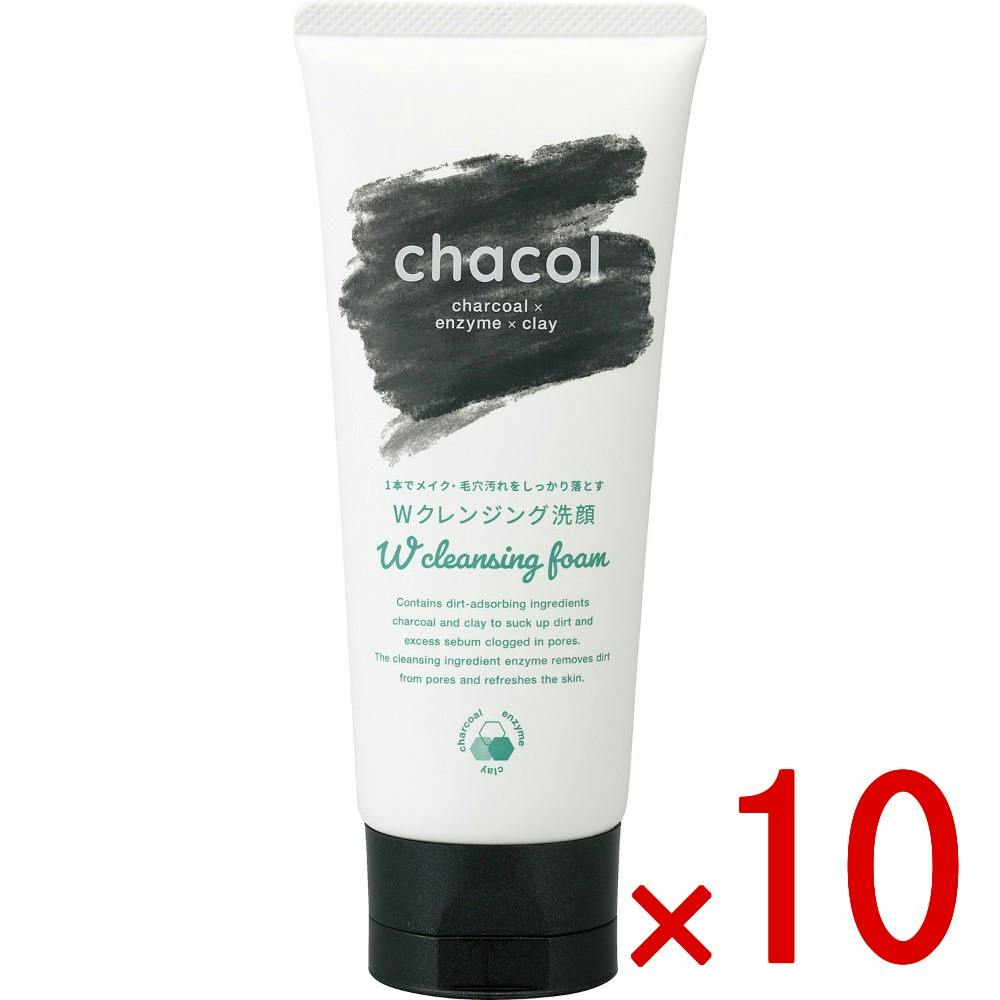 10点まとめ買い】chacol 炭＆酵素 Wクレンジング 洗顔フォーム × 10点