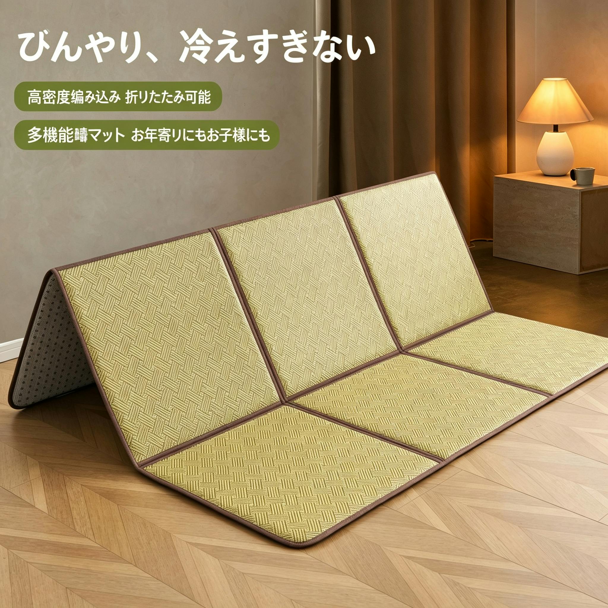 折りたたみ藤マット 冷感畳マット 多機能敷物 メモリーフォーム 夏用床 折りたたみ藤マット 冷感畳マット 多機能敷物 メモリーフォーム 夏用床
