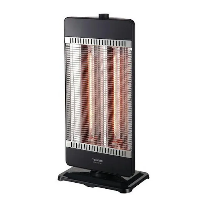 簡単操作 からだの芯まで温まる遠赤外線 TEKNOS(テクノス) 首振りカーボンヒーター 900W CHM-4531(K) ブラック