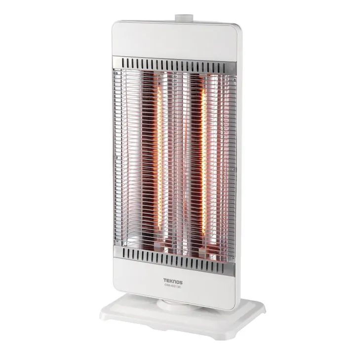 簡単操作 からだの芯まで温まる遠赤外線 TEKNOS(テクノス) 首振りカーボンヒーター 900W CHM-4531(W) ホワイト
