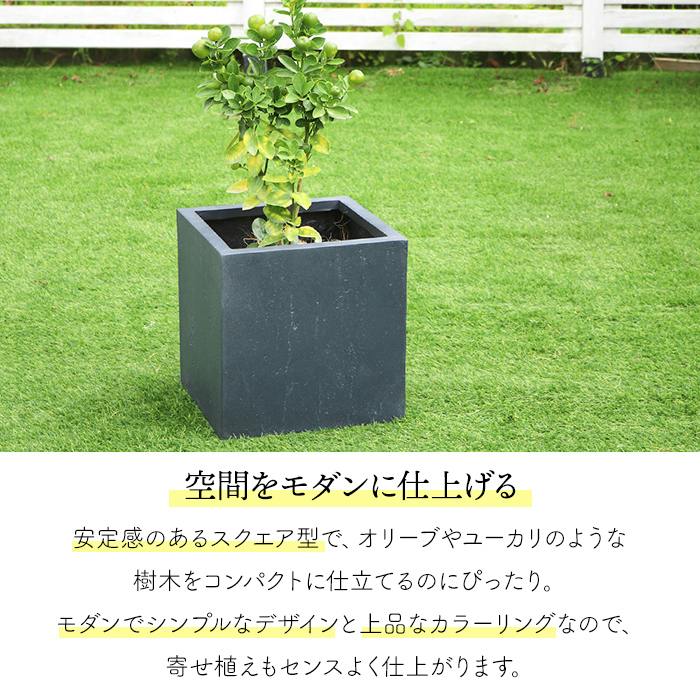 プランター 大型 おしゃれ 鉢カバー 四角 40cm マグネシア セメント 鉢