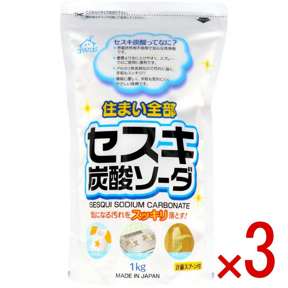 3点まとめ買い】セスキ炭酸ソーダ 大 × 3点 ロケット石鹸 重曹より水に