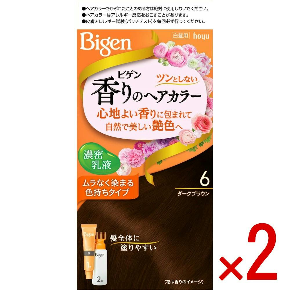 かなみ　香草カラー ブラウン・ライトブラウン ☆各３袋セット(計６袋) 2点まとめ買い】ビゲン 香りのヘアカラー 乳液 6 ダークブラウン × 2点