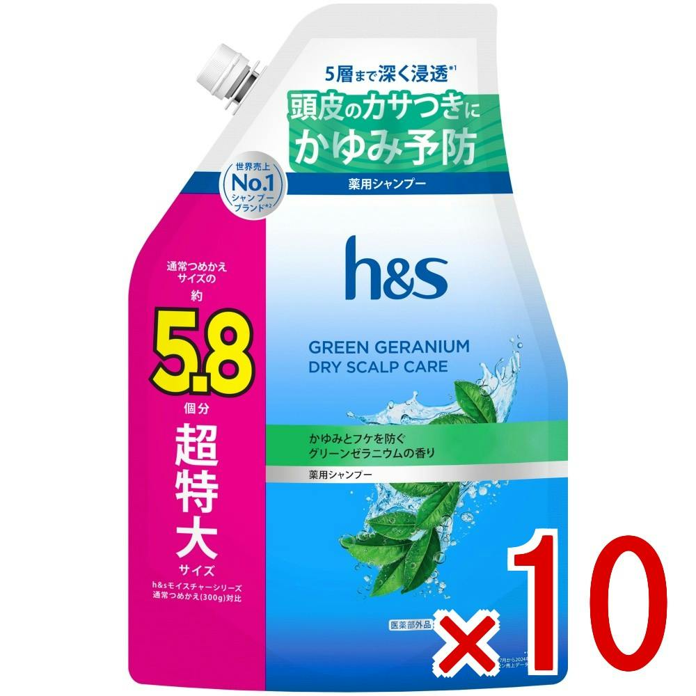 10点まとめ買い】HSグリーンゼラニウムシャンプーつめかえ超特大サイズ
