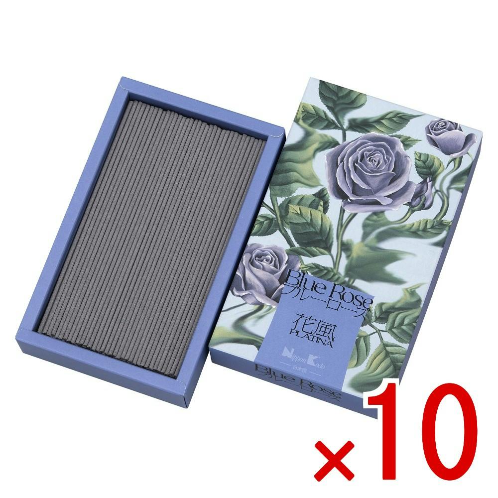 10点まとめ買い】花風プラチナ ブルーローズ × 10点 日本香堂 麗しく