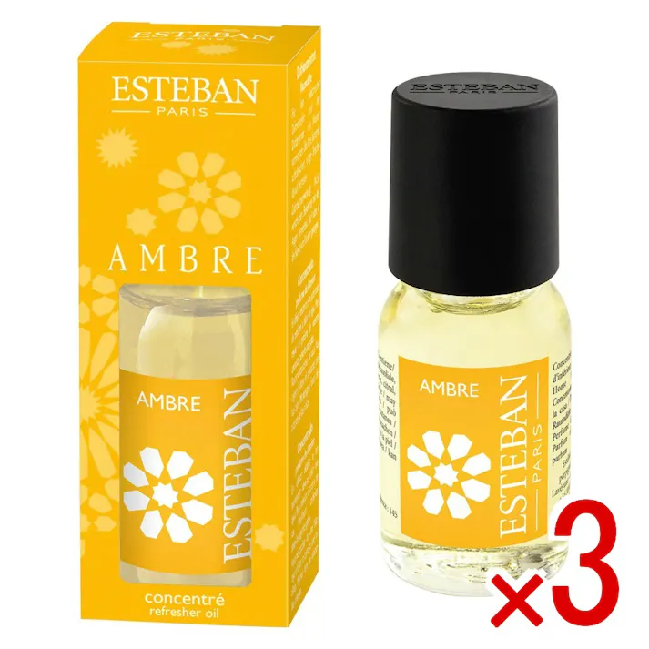 【3点まとめ買い】ESTEBAN(エステバン)アンバー インテリアフレグランスオイル15ml × 3点 日本香堂 洗練された香り フレグランスを多彩なコレクション 【送料込み】