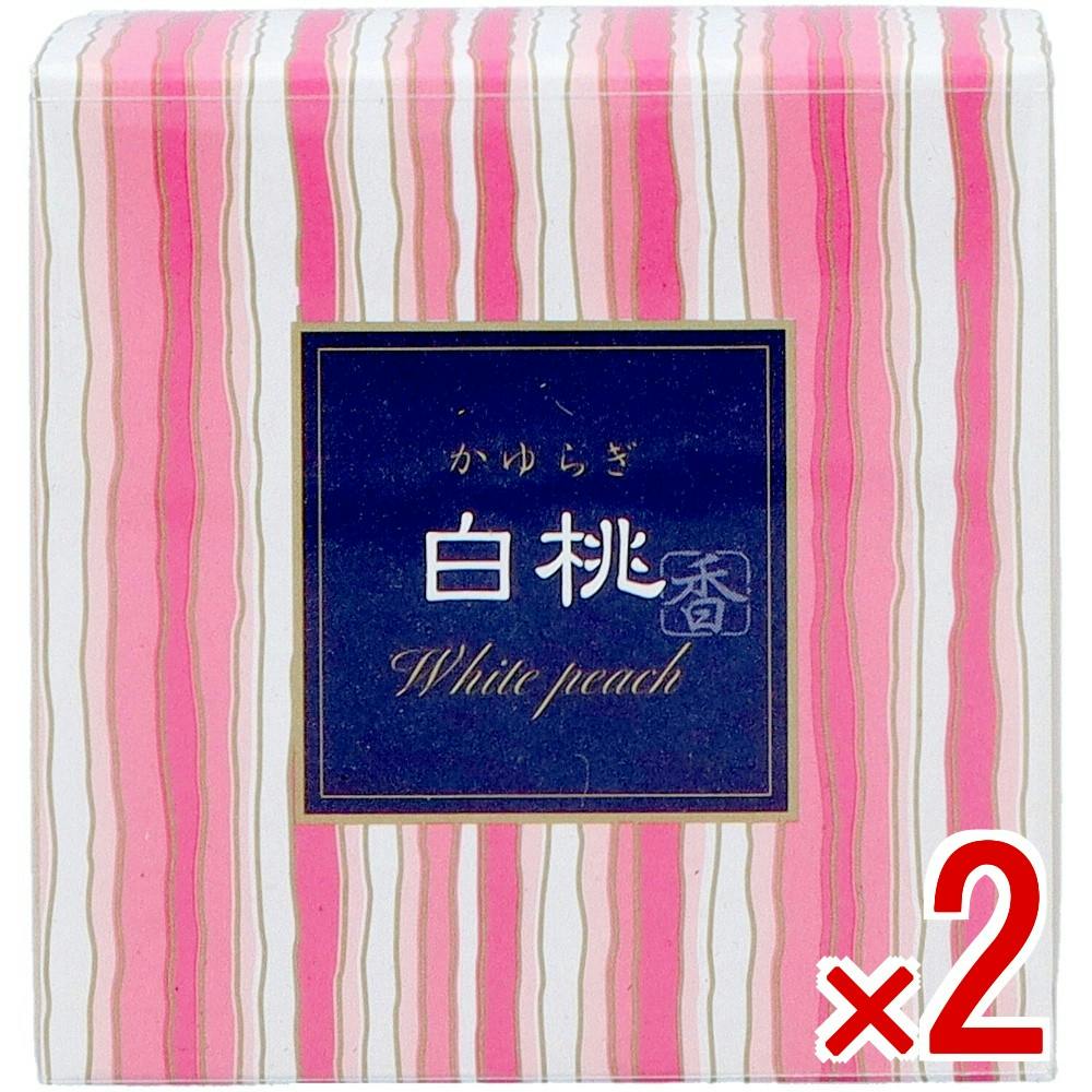 2点まとめ買い】かゆらぎ 白桃 コーン12個入 香立付 × 2点 日本香堂