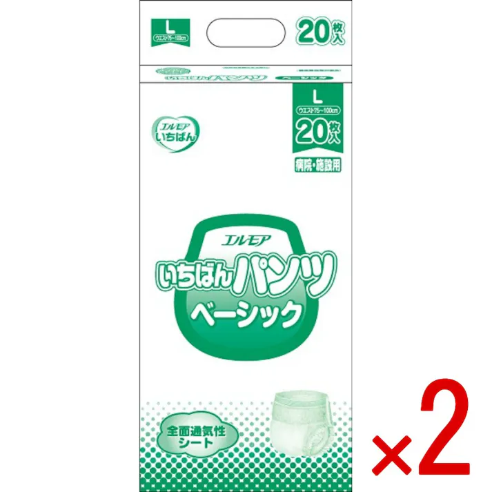 【2点まとめ買い】エルモアいちばん パンツベーシック L × 2点 カミ商事 素材の厳選と構成で最高のはき心地を実現 【送料込み】