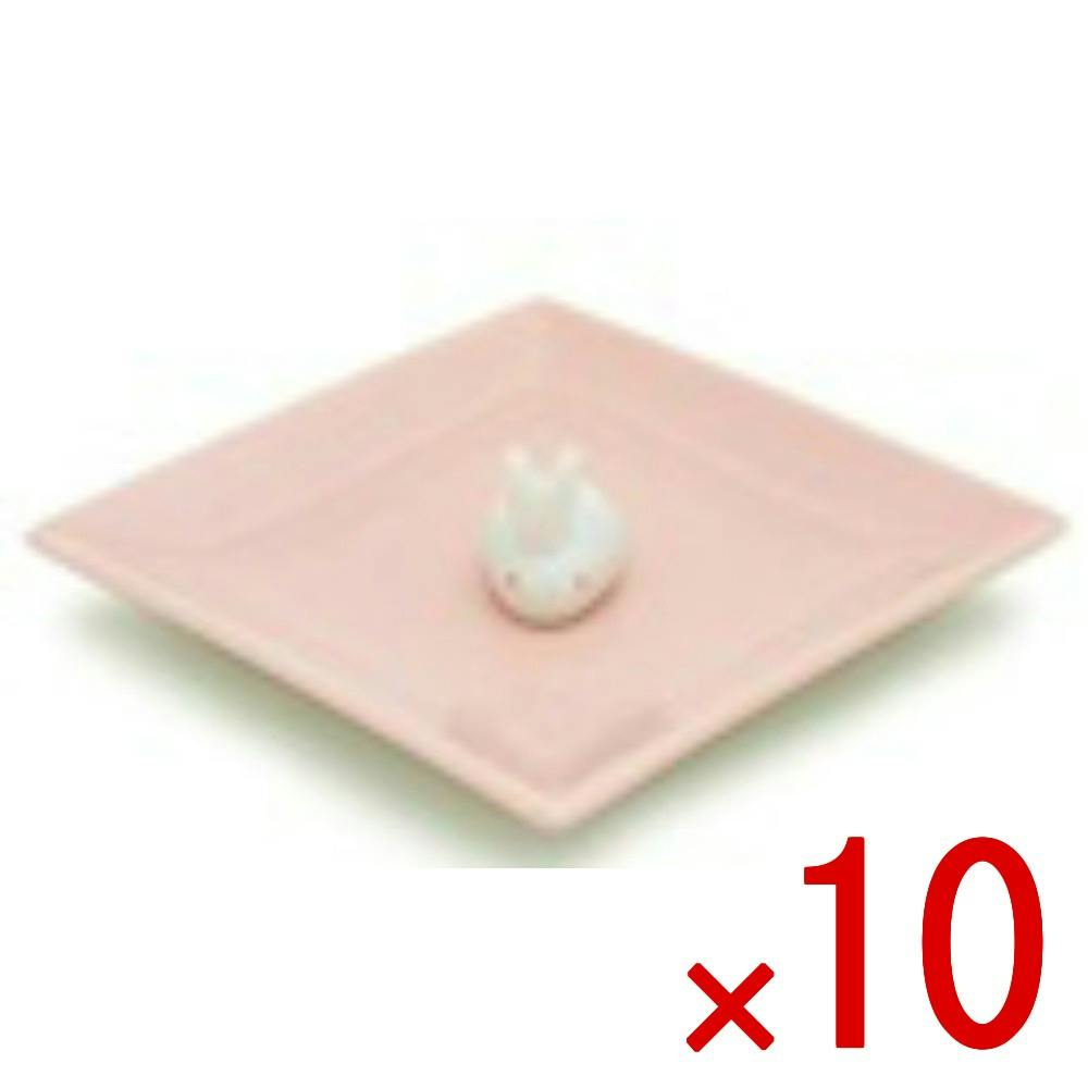 10点まとめ買い】陶器香皿＆ウサギ香立（ピンク） × 10点 日本香堂