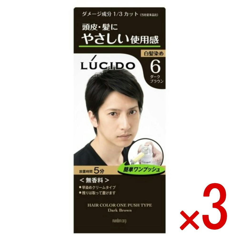 3点まとめ買い】ルシード ワンプッシュケアカラー ダークブラウン × 3