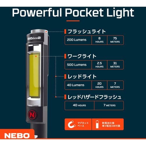 CAINZ-DASH】NEBO社 LEDライト BIG LARRY 2 NEB-6737