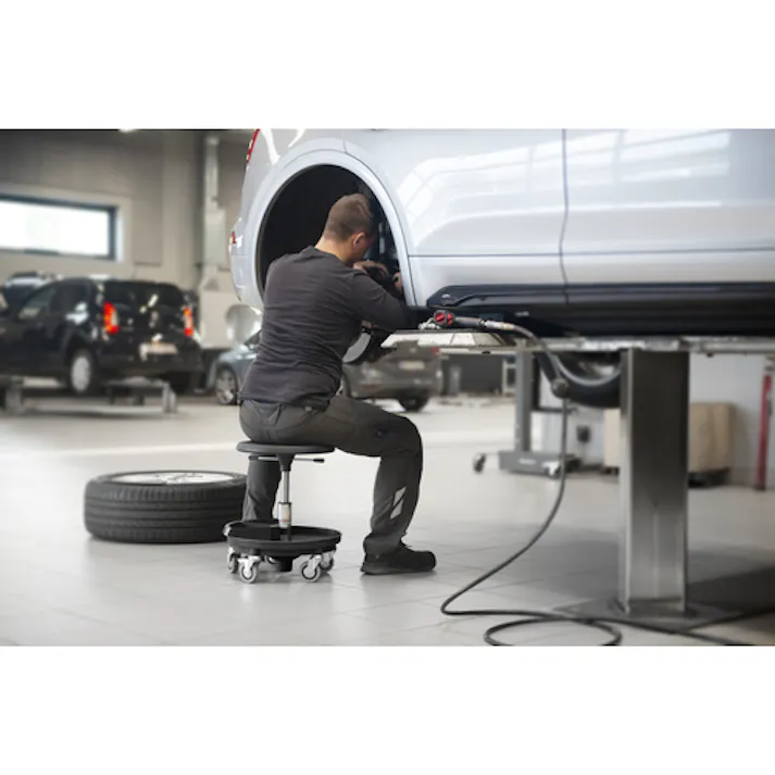 【CAINZ-DASH】Global Stole社 SIGMA 400P 工具トレー付作業チェア 樹脂製ベース 座高37~50cm 2030013000【別送品】