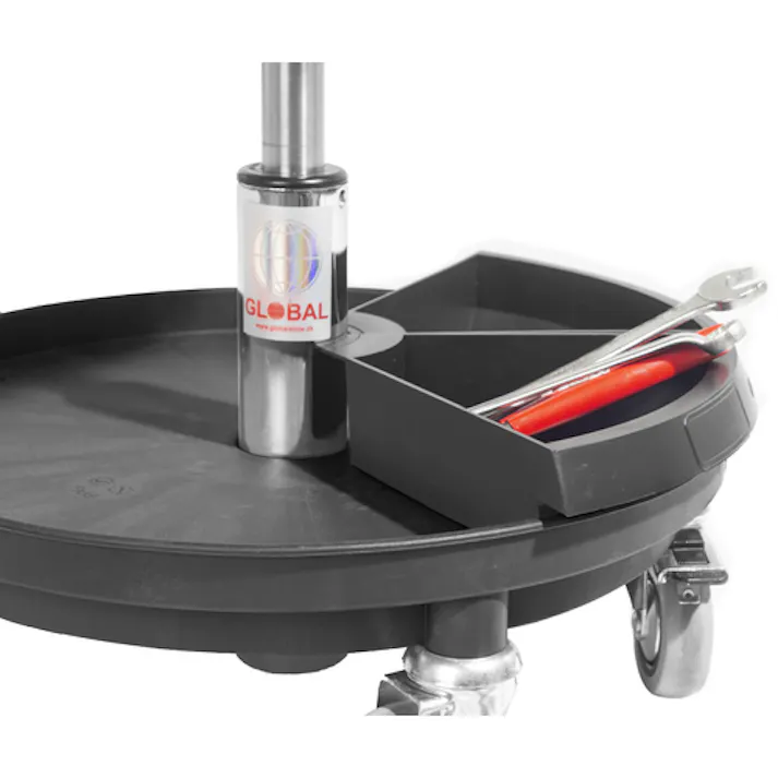 【CAINZ-DASH】Global Stole社 SIGMA 400P 工具トレー付作業チェア 樹脂製ベース 座高37~50cm 2030013000【別送品】