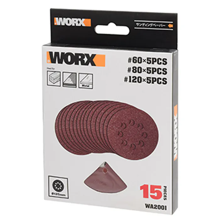WORX ワークス マルチサンダー替ペーパーランダム 丸 WA2001 15枚入