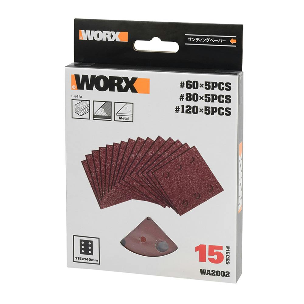 WORX ワークス マルチサンダー替ペーパーオービタル 角 WA2002 15枚入