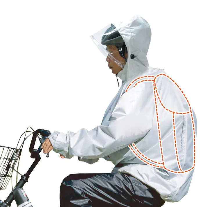 株式会社サギサカ 【店舗取り寄せ】 サイクルレインスーツ ヘルメット対応LGR 4973291507922