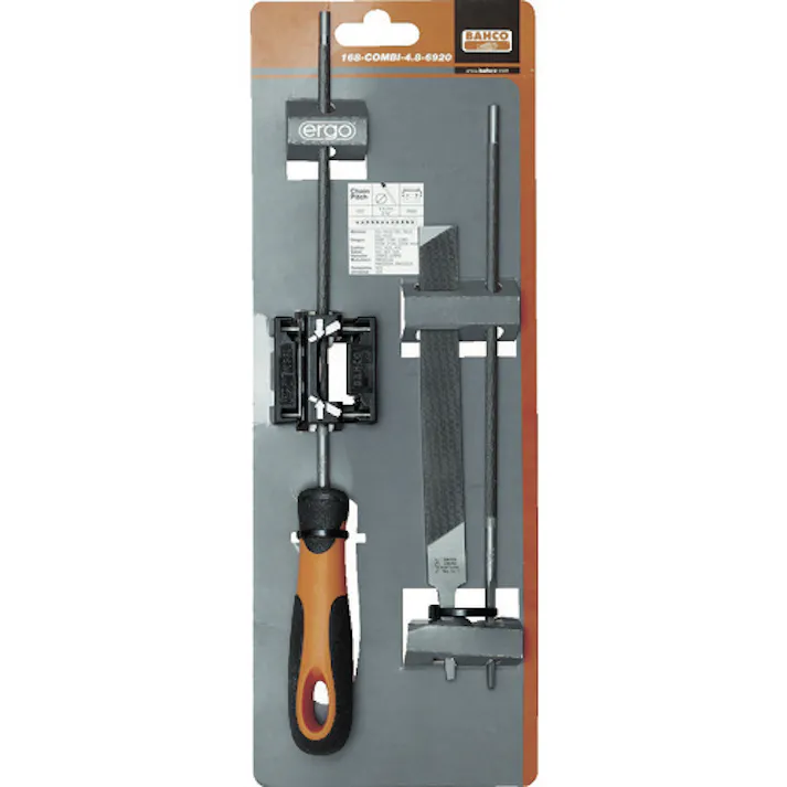 【CAINZ-DASH】スナップオン・ツールズ エルゴ チェンソーヤスリセット 刃長200mm 刃幅4mm ガイド付き 168-COMBI-4.0-6922【別送品】