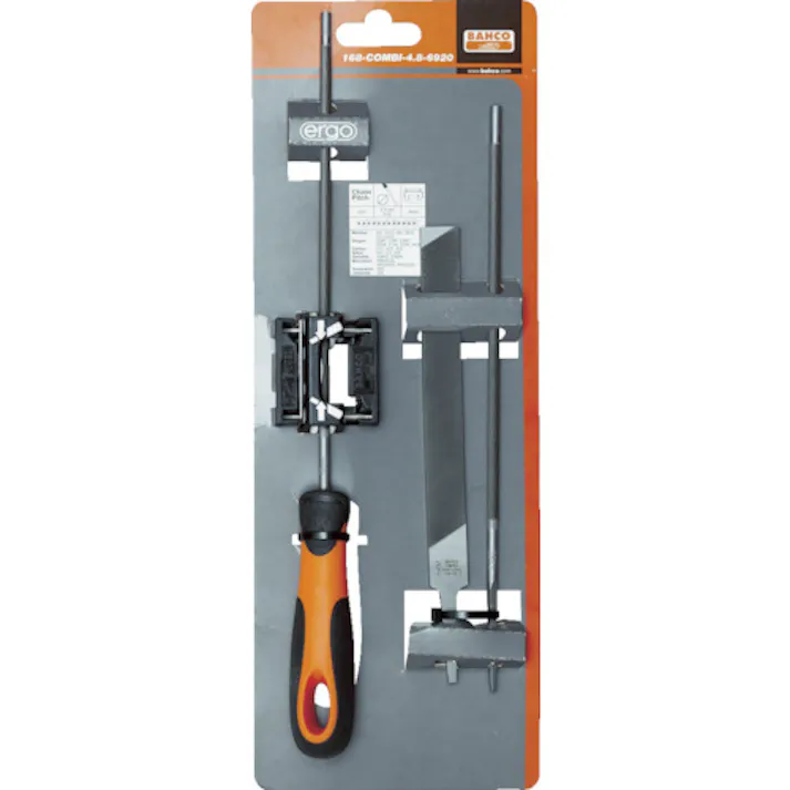 【CAINZ-DASH】スナップオン・ツールズ エルゴ チェンソーヤスリセット 刃長200mm 刃幅4.8mm ガイド付き 168-COMBI-4.8-6920【別送品】