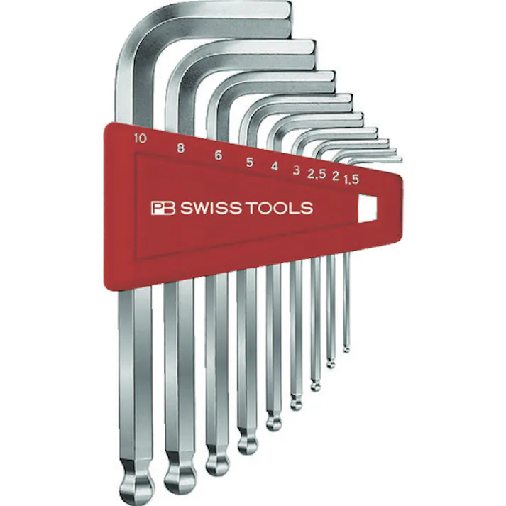 【CAINZ-DASH】PBスイスツールズ社 ボール付六角棒レンチセット9本組(ブリスターパック入り) 212H-10CN【別送品】