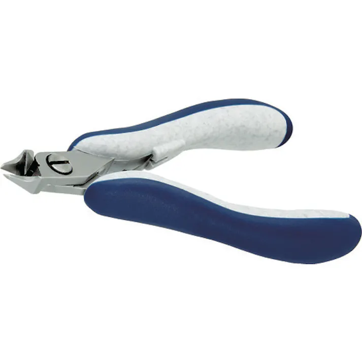 【CAINZ-DASH】idealtek社 ESD精密ニッパ 先細リリーブ形 フラッシュ刃 120mm ES5541-CR-BG-IT【別送品】