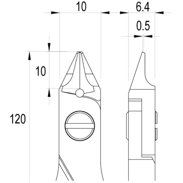 【CAINZ-DASH】idealtek社 ESD精密ニッパ 先細リリーブ形 フラッシュ刃 120mm ES5541-CR-BG-IT【別送品】