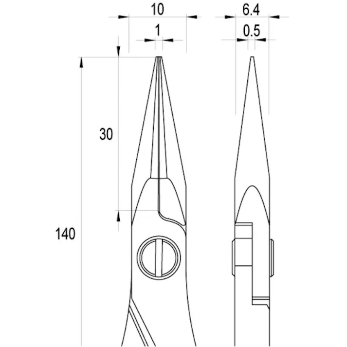 【CAINZ-DASH】idealtek社 ESD精密プライヤー 半丸 ロング 140mm ES6023-CR-BG-IT【別送品】