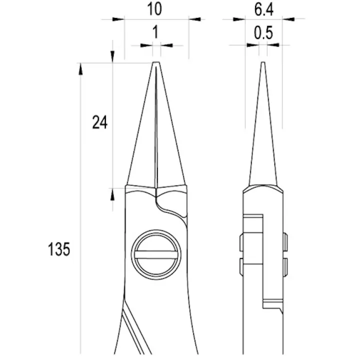 【CAINZ-DASH】idealtek社 ESD精密プライヤー 丸 135mm ES6041-CR-BG-IT【別送品】
