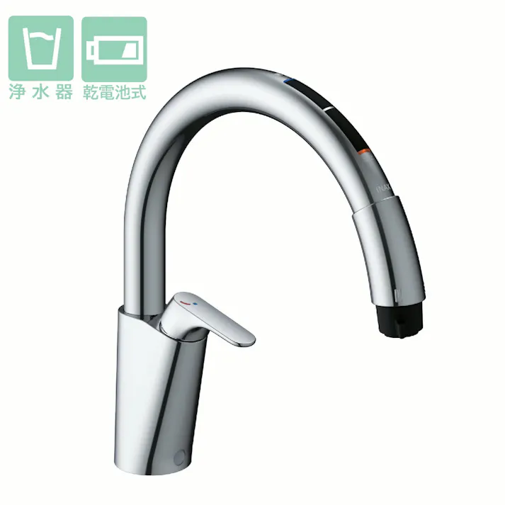 LIXIL タッチレス水栓ナビッシュ(浄水器ビルトイン形)乾電池式シンプルB6タイプ(乾電池式) JF-NAB464SYX(JW)【別送品】