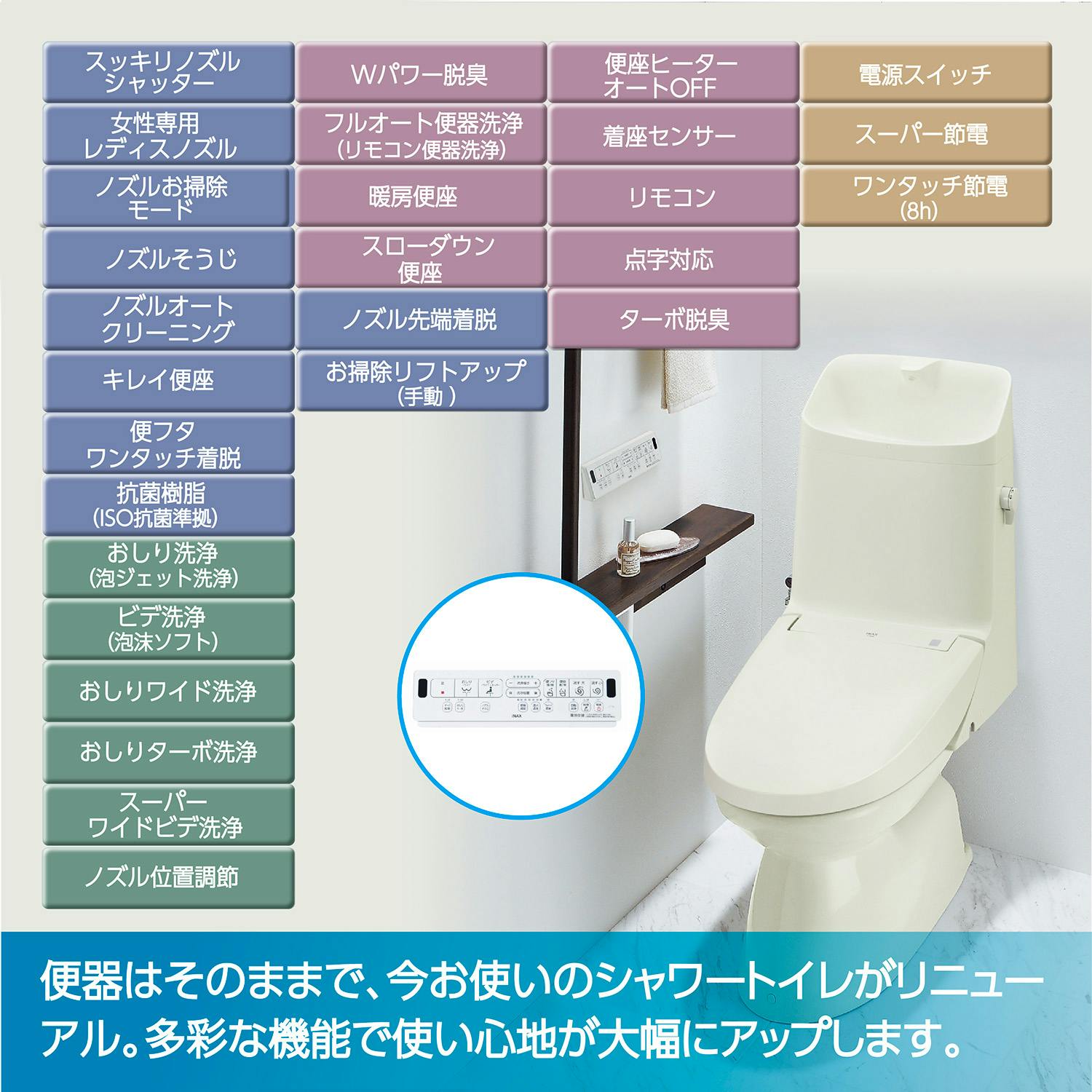 INAX リフレッシュシャワートイレタンク付寒冷地水抜 オフホワイト DWT