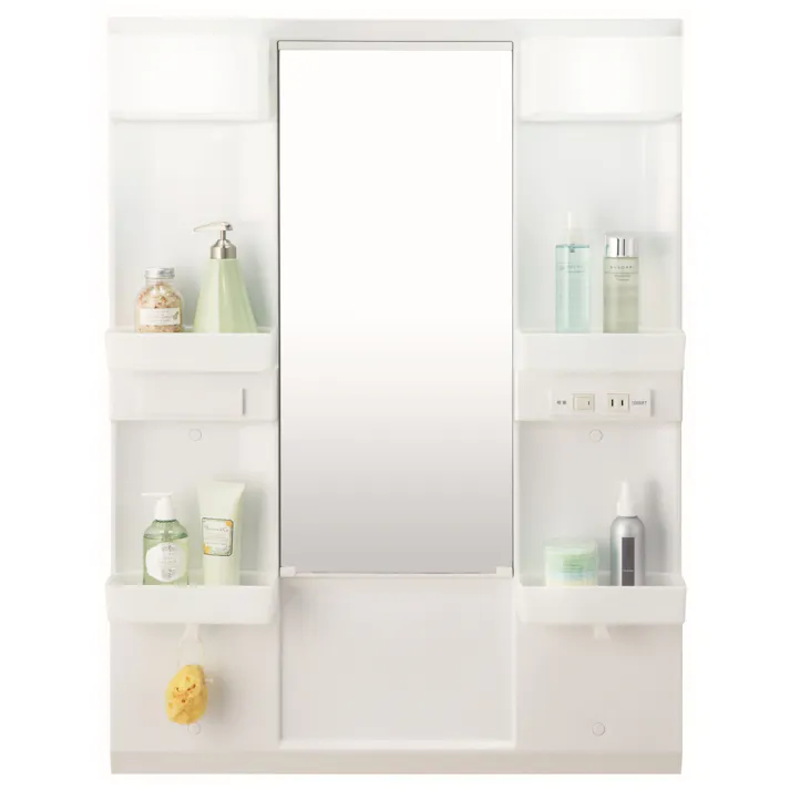 洗面化粧台 V1シリーズ 幅75cm 扉タイプ シングルレバー洗髪シャワー水栓 寒冷地 1面鏡くもり止め付セット クリエペール V1N1-755SYN/LP2H+MD7X3-751YFJU【別送品】