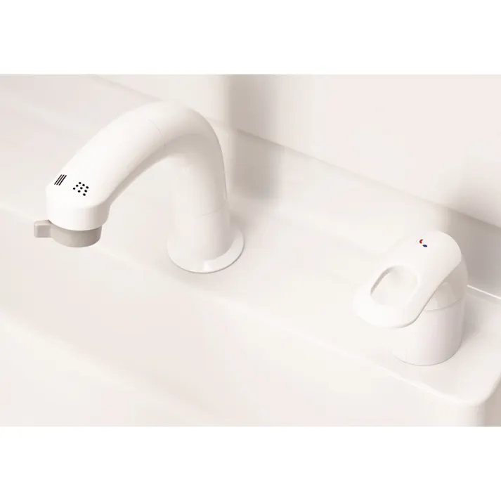 洗面化粧台 V1シリーズ 幅75cm 扉タイプ シングルレバー洗髪シャワー水栓 寒冷地 3面鏡くもり止め付セット ホワイト V1N1-755SYN/VP1H+MD7X3-753TYJU【別送品】