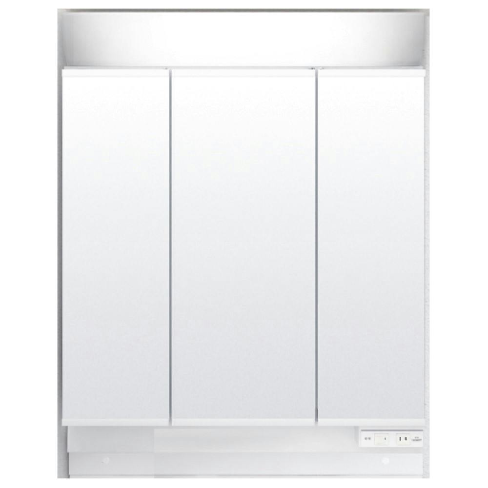 洗面化粧台 K1シリーズ 幅75cm 扉タイプ 一般地 3面鏡セット ライト