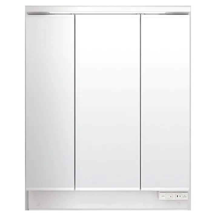 洗面化粧台 K1シリーズ 幅75cm 片引出タイプ 一般地 スリムLED3面鏡セット ライトベージュ K1H5-755SY/HV2H+MK1X4-753TXJU【別送品】